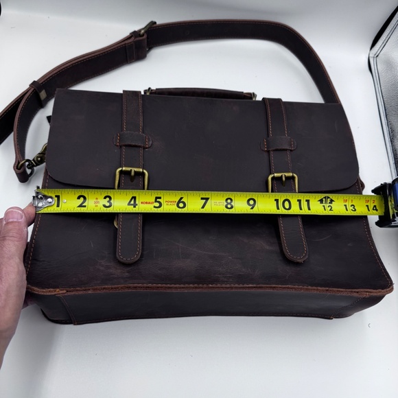 Timber‎ & Hide Brown Leather Courier Bag - Picture 2 of 7